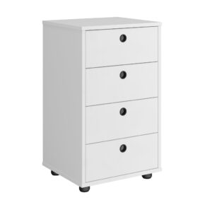 Gaveteiro Mesa De Cabeceira Armarinho Multiuso Quarto ou Escritório 4 Gavetas Pés Anti umidade - BRANCO