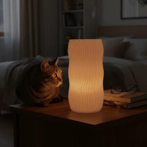 Abajur Luminária Wave Aesthetic Decoração Mesa Quarto LED Retrô Ambiente Confortável Moderno