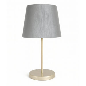 Abajur de Mesa Moderno Minimalista com Cúpula Decorativa para Quarto e Sala - Champanhe e Cinza