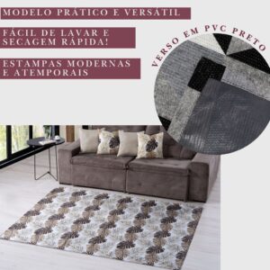 KIT TAPETE SALA QUARTO GEOMETRICO 1M X 1,40M + 04 CAPAS GORGURINHO 45CMX45CM JOGO COMPLETO