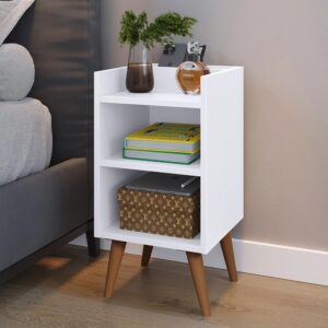 Kit 2 Mesa de Cabeceira ou Unitário para Quarto Charme Retrô Várias Cores Apoio de Cama Mesinha - UNITARIO MAX BRANCO