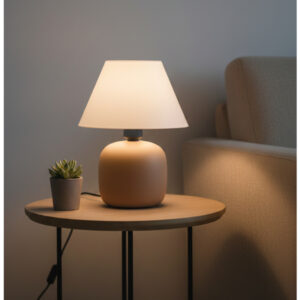 Abajur Luminaria Ceramica Porcelana Bivolt Cupula para Decoração Quarto Escritorio Sala Decoração Varias Cores