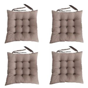 Kit 4 Almofadas para Cadeira Futon 40x40 com Amarração Assento Macio Oxford Cozinha Sala - Caqui