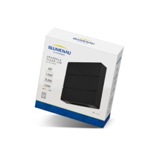 Arandela de Parede Led 6W 3000K IP65 Facho Duplo Bivolt Blumenau Preta Sobrepor Externa