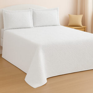 Kit 03 Peças Cobre Leito Casal Padrão Matelado - Imperium - Branco