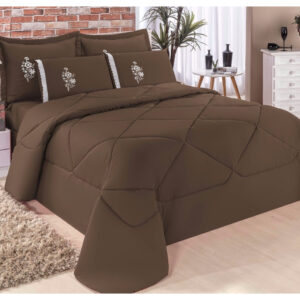 Kit conforto King 06 peças jogo completo - TABACO