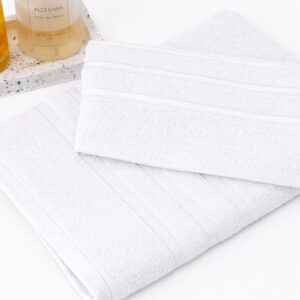 Kit 3 Toalhas De Banho 100% Algodão Alta Absorção 60x120cm - Branco - Jessica