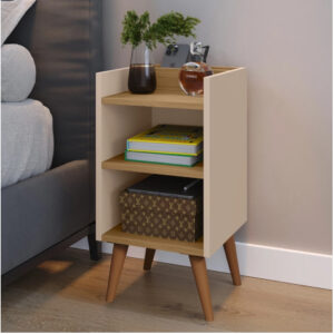 Kit 2 Mesa de Cabeceira ou Unitário para Quarto Charme Retrô Várias Cores Apoio de Cama Mesinha - UNITARIO MAX FENDI HANOVER