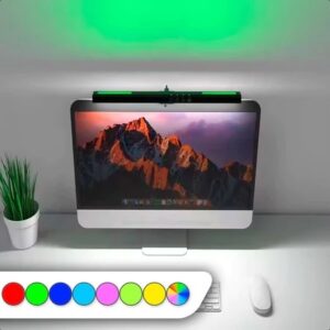 Luminária Tela Notebook Monitor Mesa Barra Luz Regulável Cúpula Preto Estrutura Preto