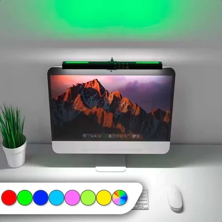 Luminária Tela Notebook Monitor Mesa Barra Luz Regulável Cúpula Preto Estrutura Preto