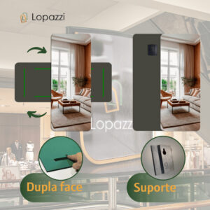 Espelho Lopazzi GRANDE ORGÂNICO RETANGULAR VIDRO DECORAÇÃO PARA SALA QUARTO BANHEIRO SUPORTE OU DUPLA FACE