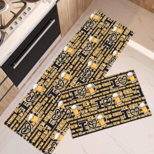 Kit Tapete Jogo Passadeira Cozinha Belga Antiderrapante 2 Pç Promoção - Cerveja