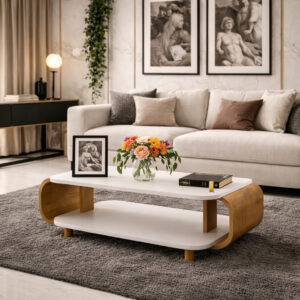 Mesa de Centro MDF Retangular Moderna Decoração Elegante Casa Apartamento Sala de Estar Luxo Estiloso