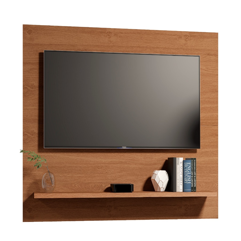 Painel Televisão Suspenso 32 Polegada Quarto Nicho Rack Retro