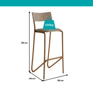 Kit 2 Banquetas Altas Cozinha Balcão 1747 Carraro Rose