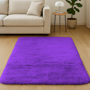 Tapete 1,00x1,50 Sala Quarto Felpudo Varias Cores Premium - Violeta