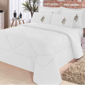 Kit conforto King 06 peças jogo completo - BRANCO