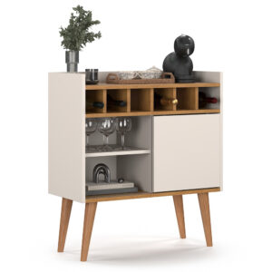 Aparador Sala Buffet Adega Barzinho Bebidas Cantinho Do Café Diversas Cores - FLORENÇA - OFF WHITE / NATURE