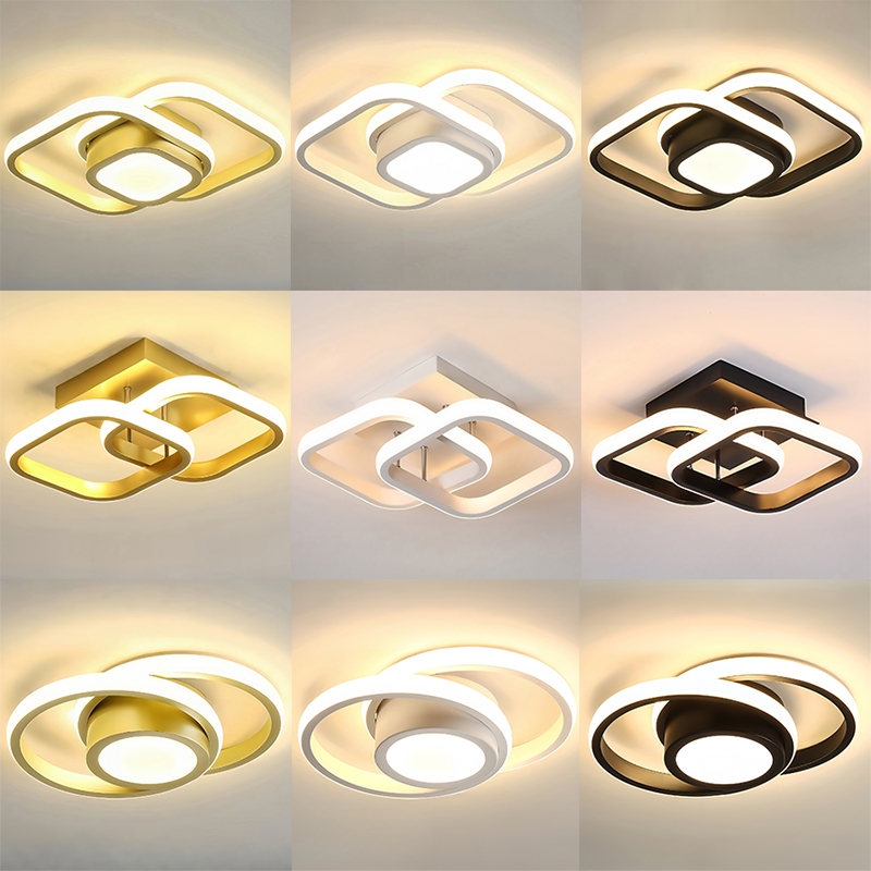 Luminária Plafon Moderno Dourado LED, Para Sala, Quarto, Hall de Entrada, Sala de Estar Bivolt 85-265V