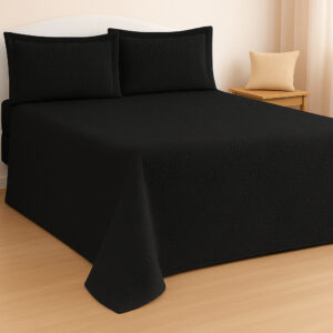 Kit 03 Peças Cobre Leito Casal Padrão Matelado - Imperium - Preto