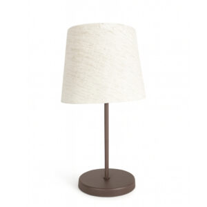 Abajur de Mesa Moderno Minimalista com Cúpula Decorativa para Quarto e Sala - Tabaco e Linho
