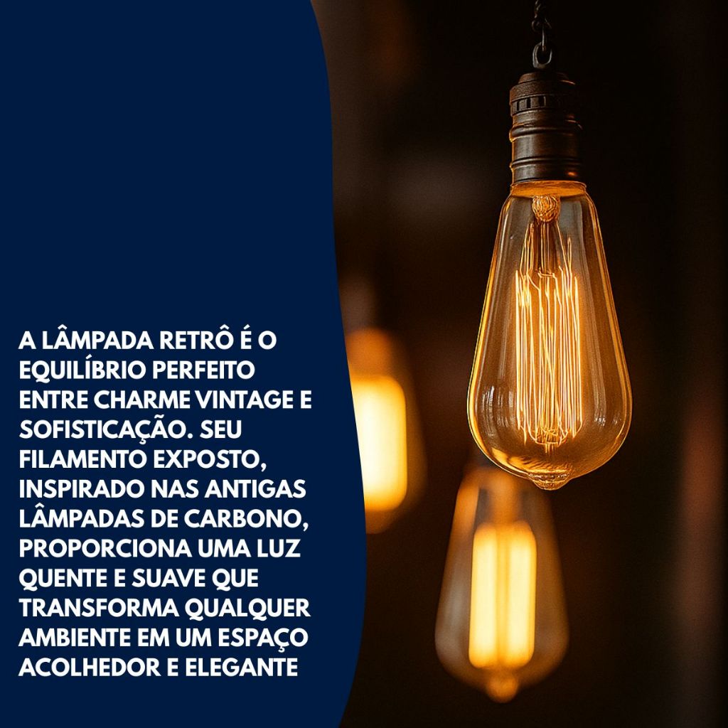 Lâmpada Led Filamento ST64 Vintage Decorativa Elegante 4w Retro Âmbar 2200k Luz Branco Quente Pêra
