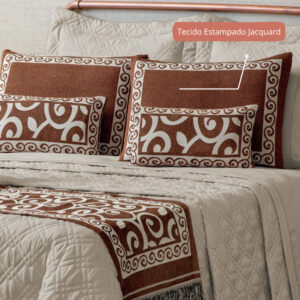 Kit Colcha Cobre Leito Casal Queen Completo Turin 180 Fios 10 peças Premium