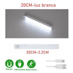 Lâmpada de LED Recarregável com Base Magnética, para Sobrepor, Sem Fio, Toque e Luz Ajustável