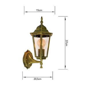 Arandela Colonial Dourado Alumínio Muro Parede Externa AR2006