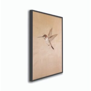 Kit2 QUADROS decorativo com MOLDURA CAIXA ALTA grande 41x61 cm Beija-Flor, Arte Minimalista Retrô para Decoração Rústica - UnitárioB1 Preto fosco 41x61