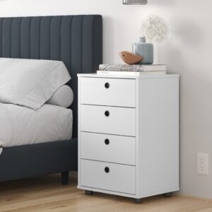 Mesa de Cabeceira Gaveteiro Classic 04 Gavetas Criado Grande Quarto - Branco