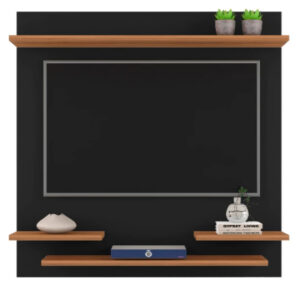 QUEIMA DE ESTOQUE! Suporte Painel Tv Quarto Sala Painel Prateleira Até 32 Polegadas Star - Cores - Preto/Nature