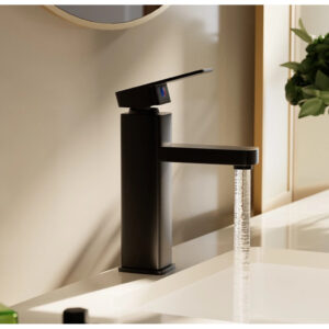 Torneira Quadrada Preta Quente E Fria Torneira De Banheiro Torneira Para Cozinha Pia Furo Único