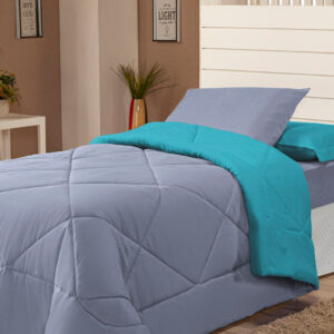 Edredons Solteiro Inverno 04 Peças Ternura Infantil Barato - TIFFANY/CINZA