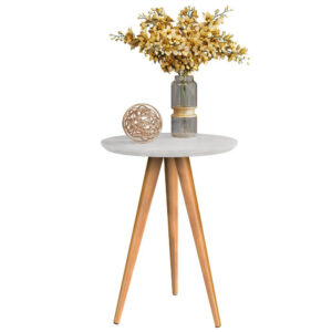 Mesa de Apoio Retrô 62cm Redonda com Pés Palito Decoração - Cores - APOIO - BRANCO