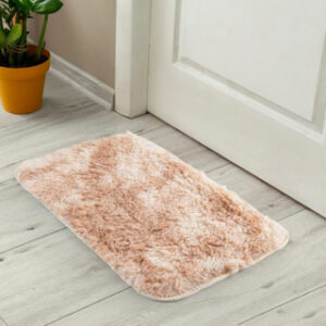 Tapete Peludo para Porta Felpudo Bege Mesclado 40cm x 60cm Antiderrapante Shaggy - Várias Cores - Felpudo Bege Mesclado