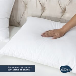 Kit 04 Travesseiros Toque de Pluma Suporte Firme 90 cm x 50 cm