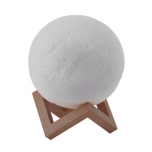 Luminaria Lua Cheia 3D de Mesa com Suporte Led Sem Fio Decoração