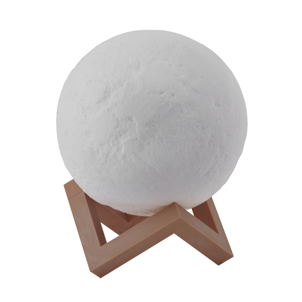 Luminaria Lua Cheia 3D de Mesa com Suporte Led Sem Fio Decoração