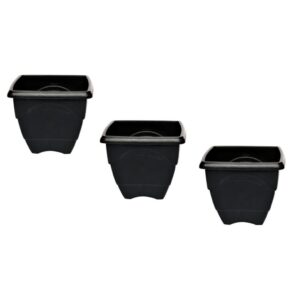 Kit 10 Vasos Quadrados Preto M 5.5 L Horta Planta Casa Jardim Mudas