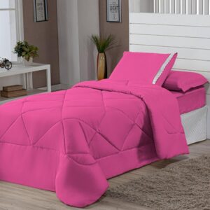 Edredons Solteiro Inverno 04 Peças Ternura Infantil Barato - PINK