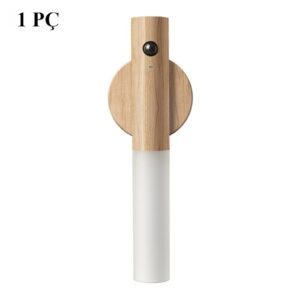 Luminaria Led Recarregável Sensor de Movimento Arandela de Madeira Minimalist Mesa Parede Magnética - 1PCS