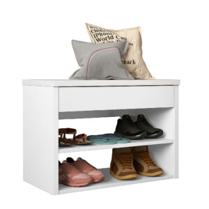 Sapateira Recamier com Assento / Prateleiras e 1 Gaveta Hall - Várias Cores - HALL - BRANCO