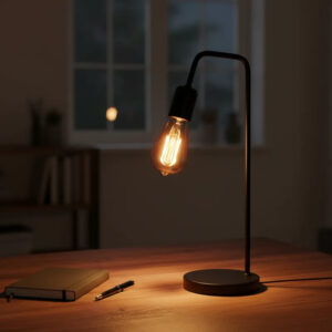 Luminária De Mesa Abajur L Retro Vintage Industrial em Aluminio Moderno Bivolt - PRETO