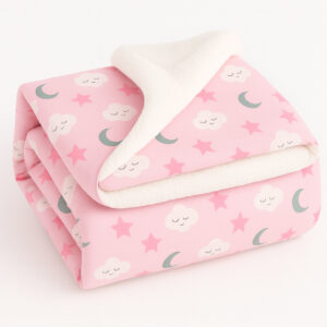 Cobertor Sherpa Dupla Face Bebê Felpuda Pelo Carneirinho Diversas Opções - Estrela Rosa