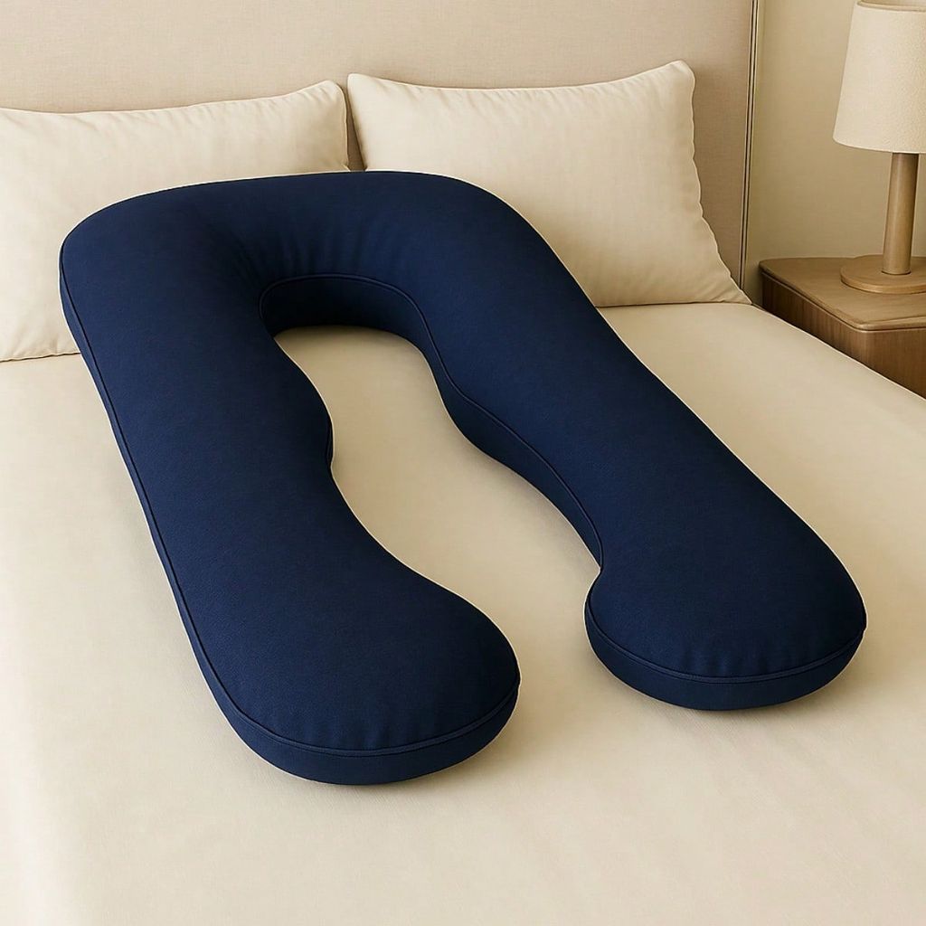 Travesseiro De Corpo Para Gestante gravida 200 fios Micropercal 120x60cm Ergonômico Cama Macio