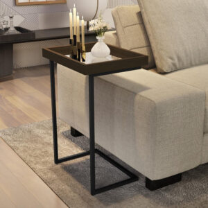 Mesa Lateral De Apoio Jb 4774 Com Espelho E Pé De Aço EEA - CORES