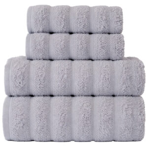 Kit 4 Peças Toalha Requinte | Fio Penteado 100% Algodão | Wiegand - Cinza Neve