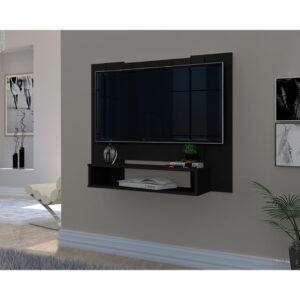 Painel para Tv Smart 50 Polegadas com Prateleira Nicho Quarto Sala Veneza - PRETO
