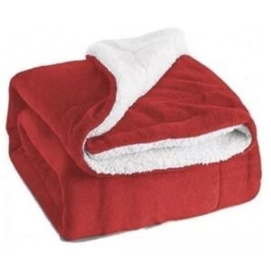 Cobertor Sherpa Dupla Face Bebê Felpuda Pelo Carneirinho Diversas Opções - Vermelho